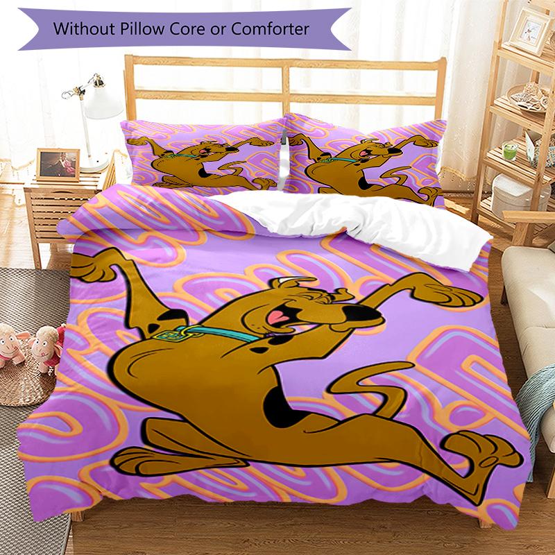 3pcs Scooby Doo Bedding Set Duvet Cover Closure Includes 1 Duvet Cover & 2 Pillowcases, Soft and Comfortable for All Seasons.