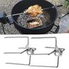 2 Piezas 4 Púas Acero Inoxidable Herramienta Barbacoa Tenedores para Carne de Asador Barbacoa al Aire Libre