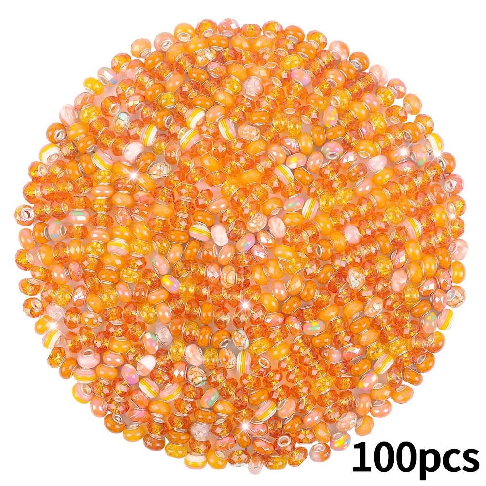 Mărgele cu găuri mari în stil european de rășină 30/50/100, margele distanțiere pentru producția de bijuterii, diverse margele mari europene libere și colorate