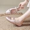 Wear Half Slippers Outside and Increase the Height Inside. Summer New Gentle Single Shoes Bow Cool Slippers Women