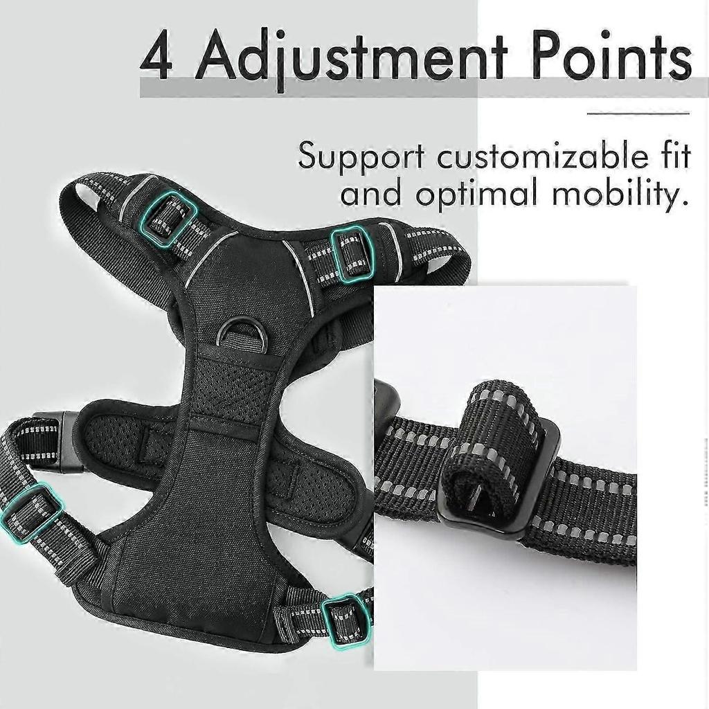 Dog Harness, No-Pull Pet Harness with 2 Leash Clips, Adjustable Soft Padded Dog Vest,Control Handle for Large Dogs