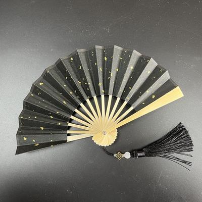Party Decor Ornaments 4 Inch Folding Fan Gilded Rice Paper Portable Hanfu Fan Mini Colorful Paper Fans Held Dance Fans