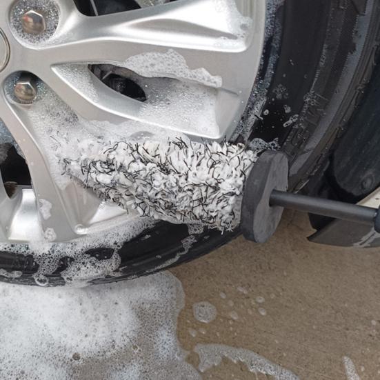 Tire Cleaning Brush Wheel Cleaning Tool 42cm Microfiber Car Wheel Brush Soft Synthetic Fiber Rim And Tire Cleaner Multi-Functional Car Wash Brush