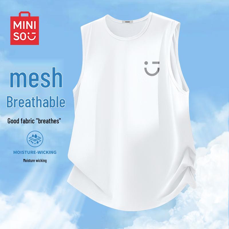 MINISO Men s Breathable Ice Silk Mesh Athletic Vest 3XL