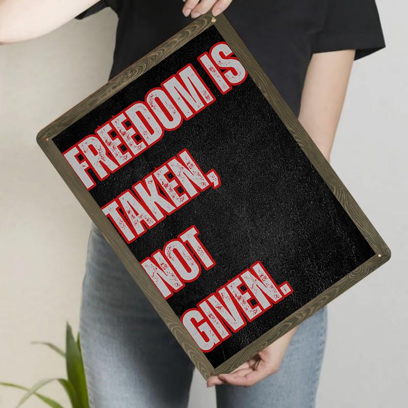 

Inspirational Metal Wall Art Freedom Theme Home Decor Office Study Room Iron Craft Hanging Decoration 7.9x11.8In(20x30cm)