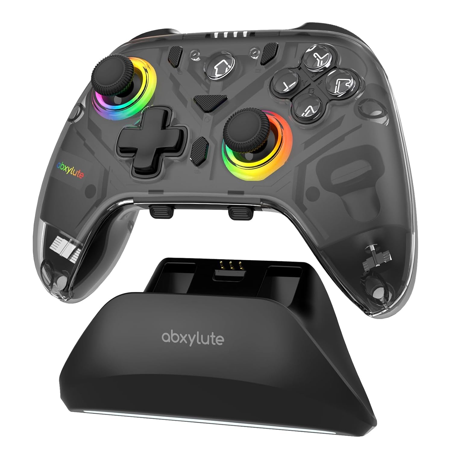 

C8 Ігровий контролер для ПК Геймпад Джойстик з ефектом Холла RGB підсвічування Частота опитування 1000 Гц Подвійна вібрація Кнопки макросів Сумісний зі Switch, Mac та зарядкою