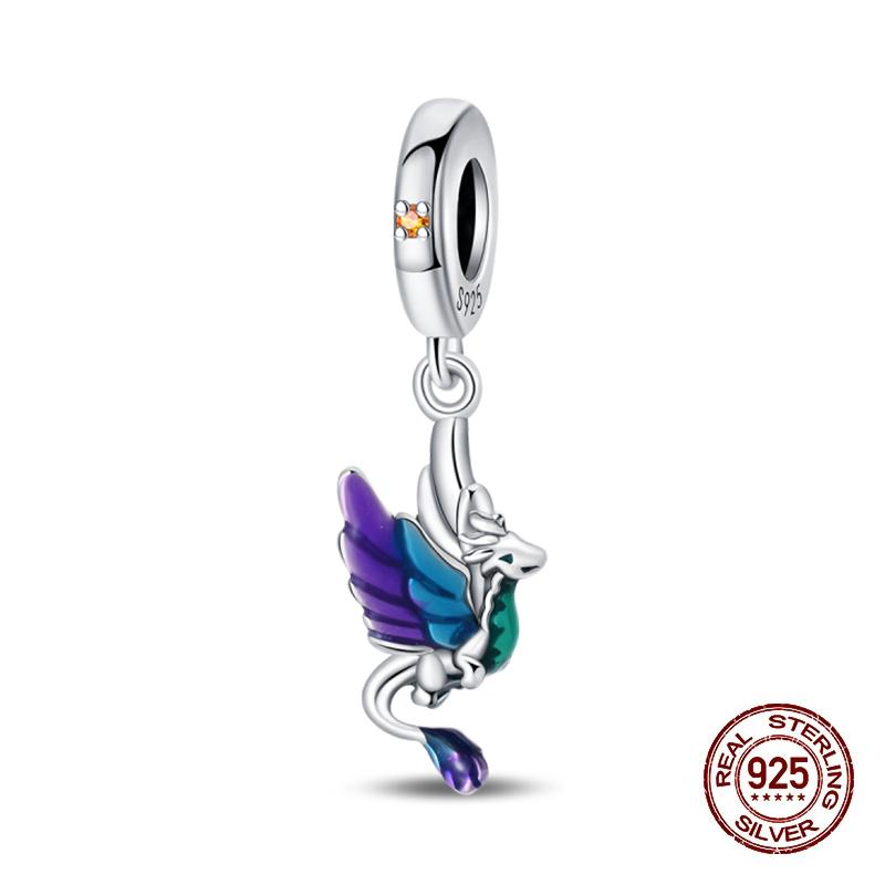 Spring New Copper Feather Flowers Parrot Bird Charm Bead Fits 3Mm Genuine Bracelet Beautiful DoItYourself Jewellery Gifts