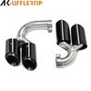 18-24 Year Porsche Cayenne Black Quad Exhaust Tailpipe Muffler Modification