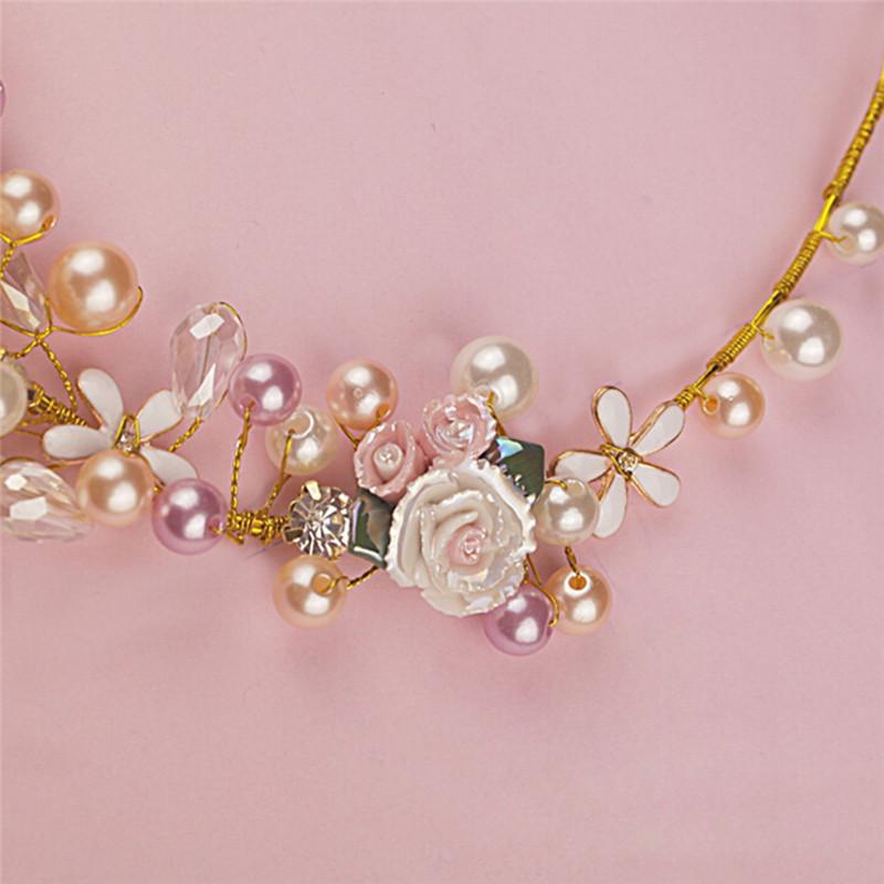 Pearl Flower  Wedding Bridal Headband Clip Hair Band Handmade