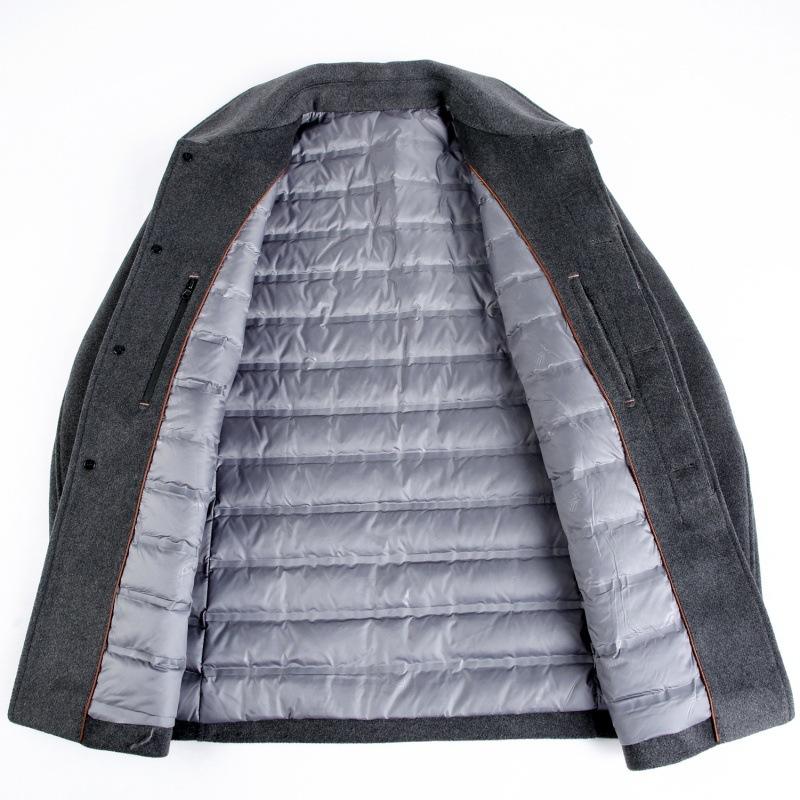 Revers Kaschmirjacke Herren mittellanger High-End-Casual-Business-Wollmantel Winter neuer Wollmantel mittleren Alters