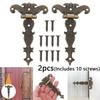 2pcs Antique Door Hinge Cabinet Wardrobe Butt Hinges Jewellery Case Decorative Hinge Vintage Furniture Hardware With Screw