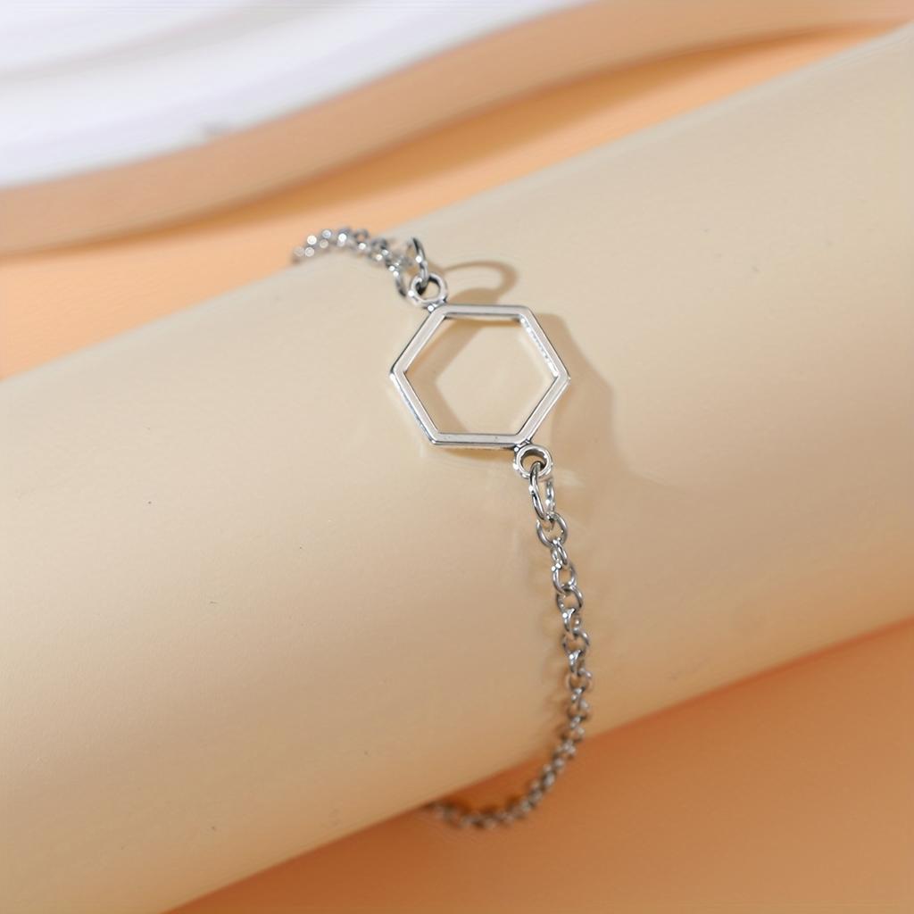 30Pcs Silver Plated Hexagon Charms Honeycomb Connectors For Jewelry Making Diy Bracelet Earrings Accessories