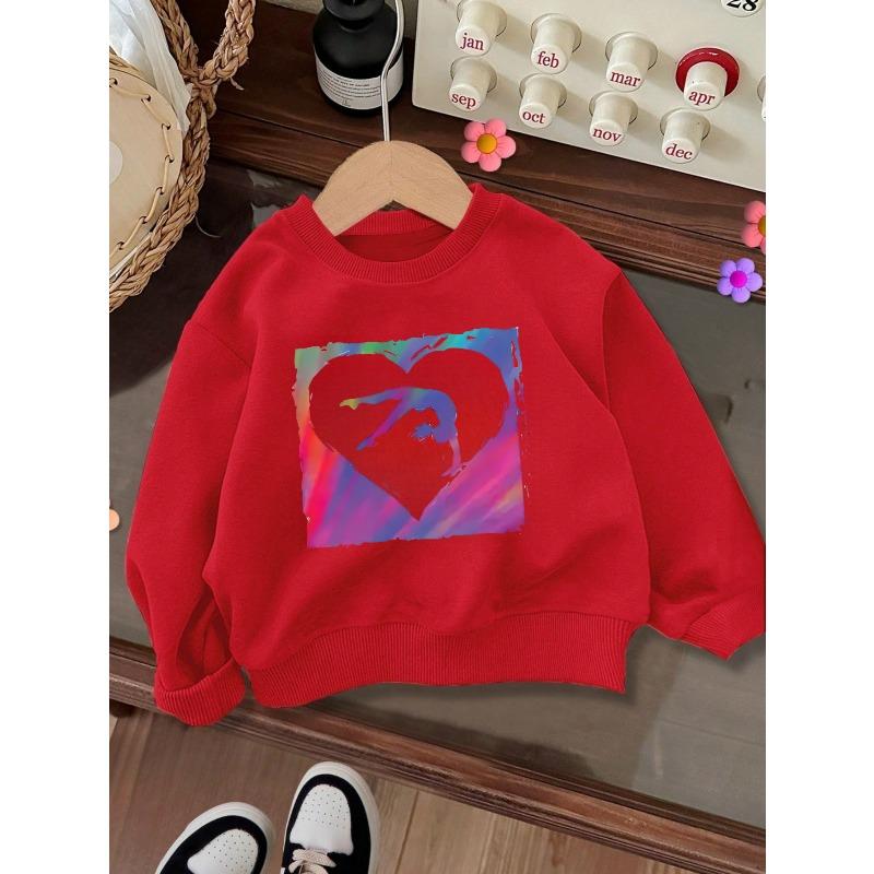 Kids Crewneck Sweatshirt, Cool Trendy Pattern Print, Casual Tops for Fall & Winter
