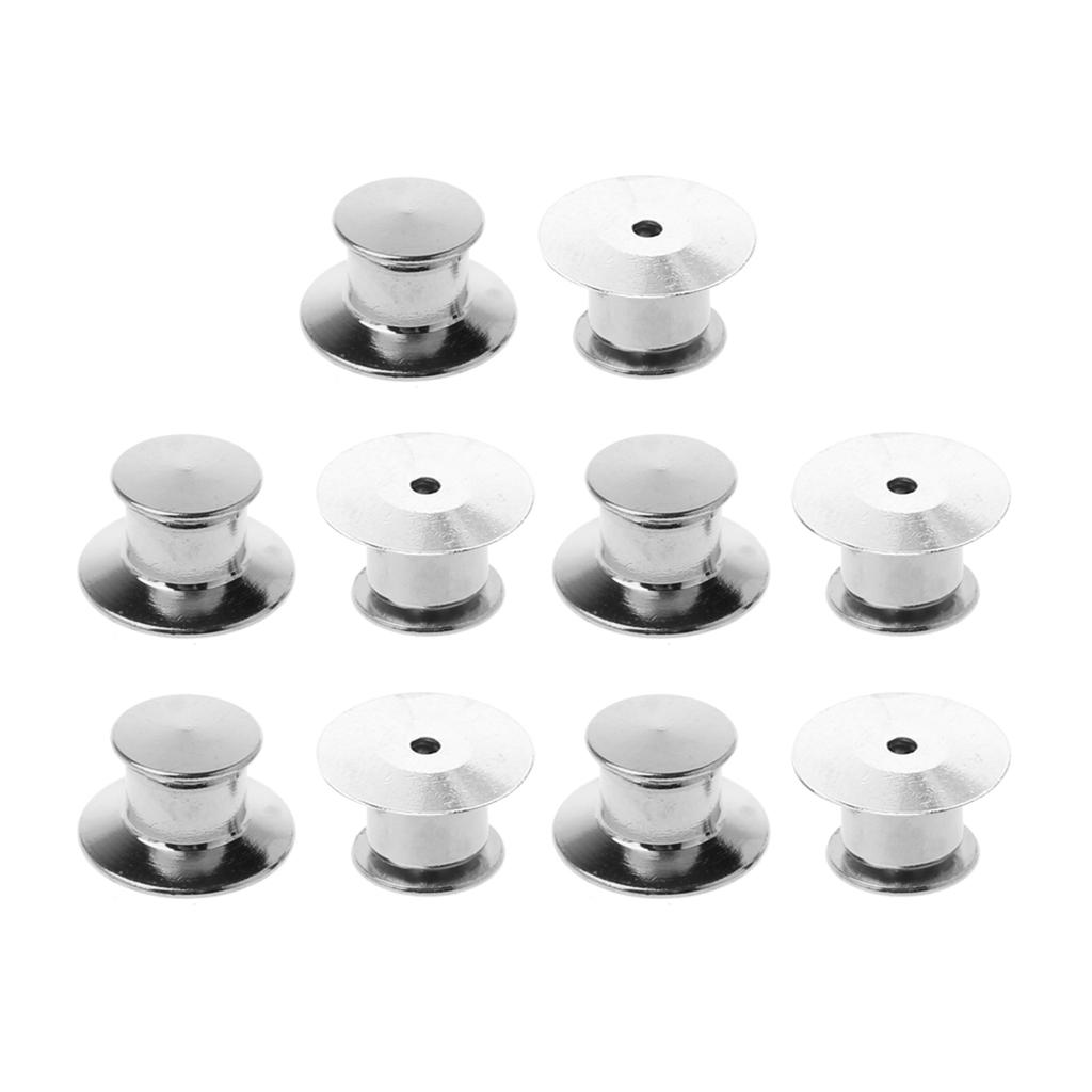 10 Pieces/Set Metal Pins Keepers Pin Backs Locking Clasp for Jewelry Replacement