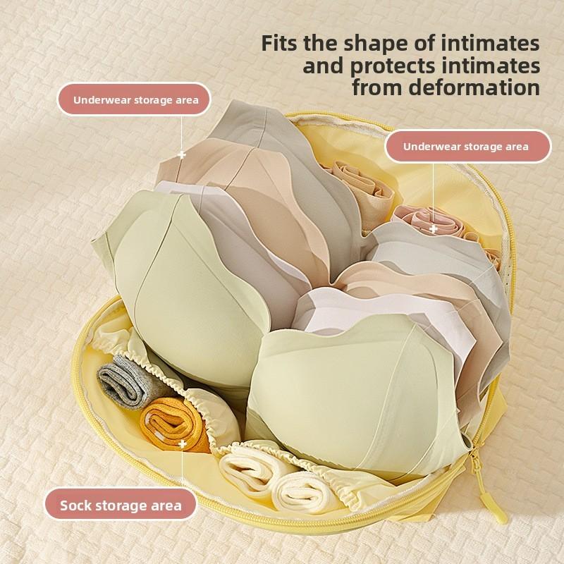 Nylone Travel Lingerie Organizer With Multiple Compartments For Home And Vacation Storage
