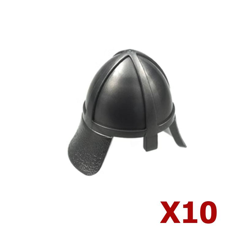 MOC Baustein Mittelalter Ritter Römischer Soldat Zubehör Helm Kopfbedeckung Flammenfeder Schwarzer Adler Schild König Umhang Ziegelstein Spielzeug