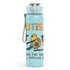 1PC Autism Colorful Bird Floral 750ml Color Plastic Sports Water Bottle Leakproof Flip Straw Lid Suitable for Sports Office Home Use