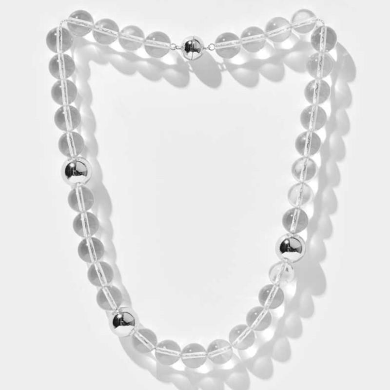 

Premium Sense White Crystal Beaded Magnetic Clavicle Chain Female Fashionable Simple Individual Frigid Wind Necklace Female