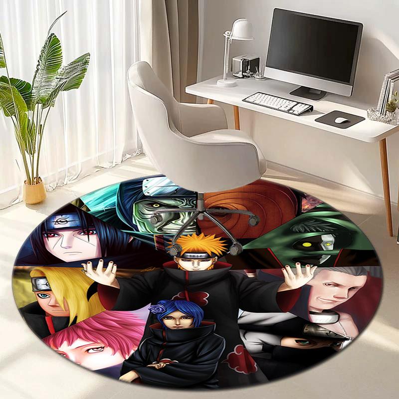 Famous Cartoon NARUTO Protagonist Uzumaki Naruto Round Carpet Soft Home Decoration Anti-slip Door Mat Outdoor Picnic Mat Carpet M7