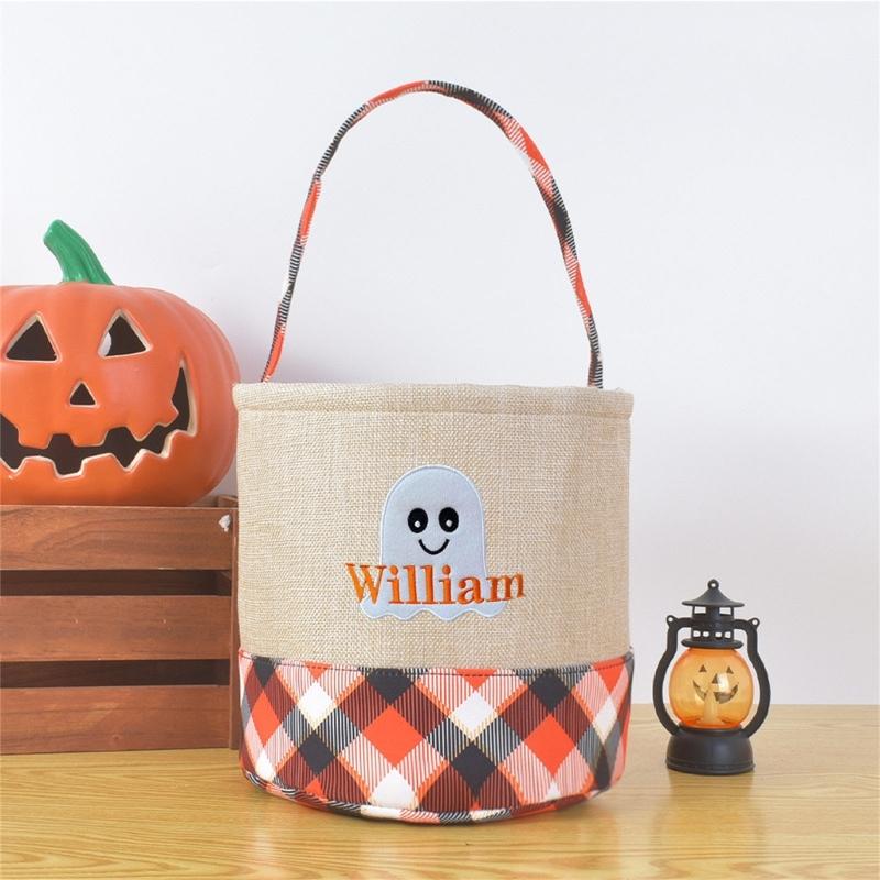 Fabric Trick or Treating Bucket Bag Friendly Halloween Party Accessory For Children Candy Collection