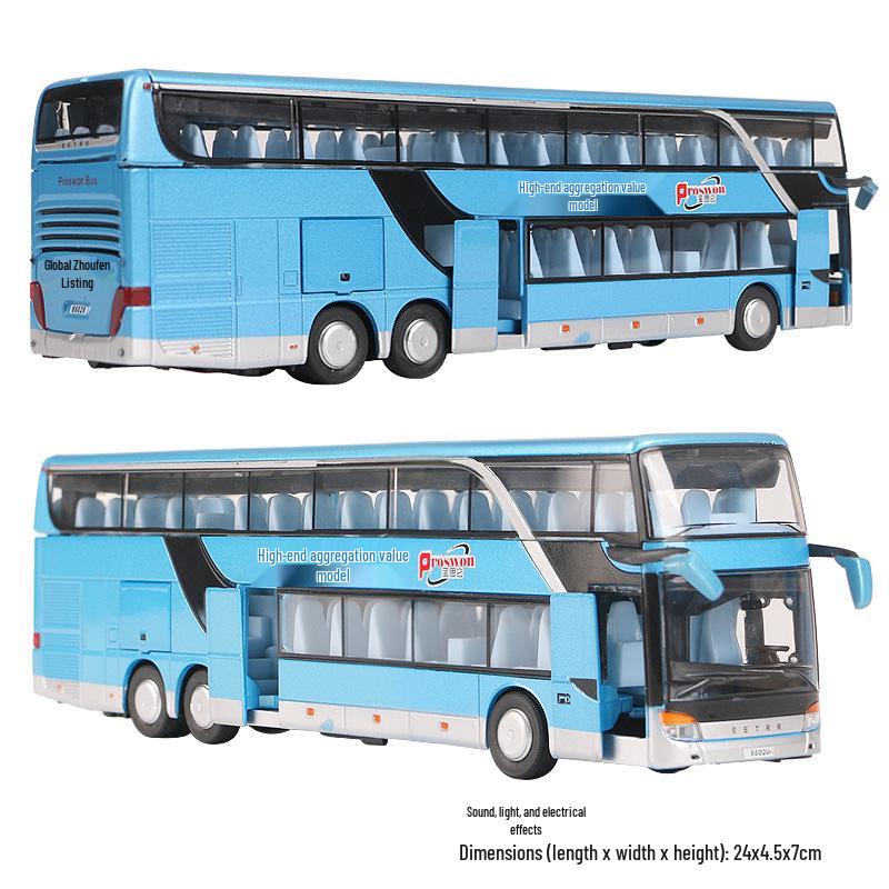 

Игрушечный двухэтажный автобус Baosilun 66029 из сплава с инерционным механизмом, звуковыми и световыми эффектами