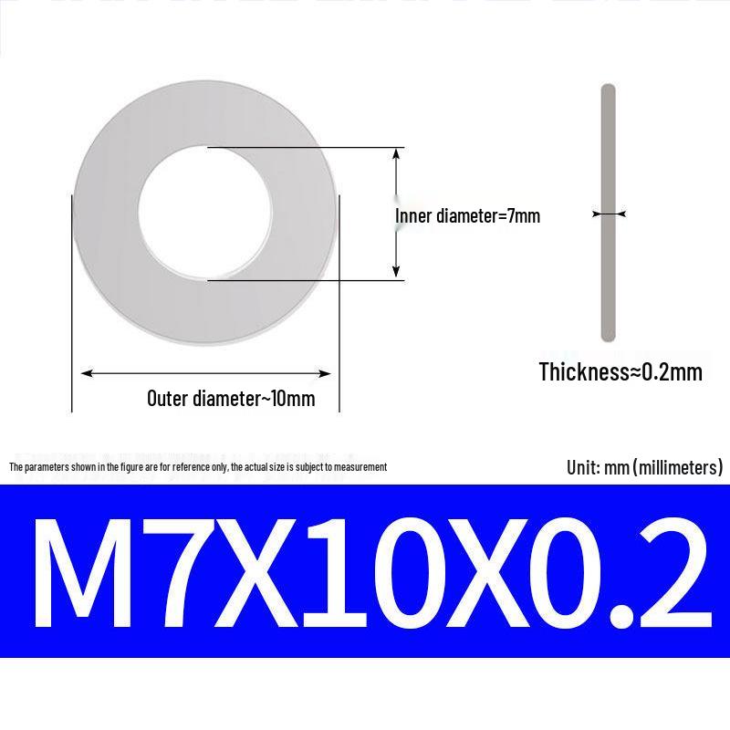 304 Stainless Steel Ultra-Thin Flat Washer, Thickness: 0.1/0.2/0.3/0.4/0.5 Mm, Sizes M1-M8