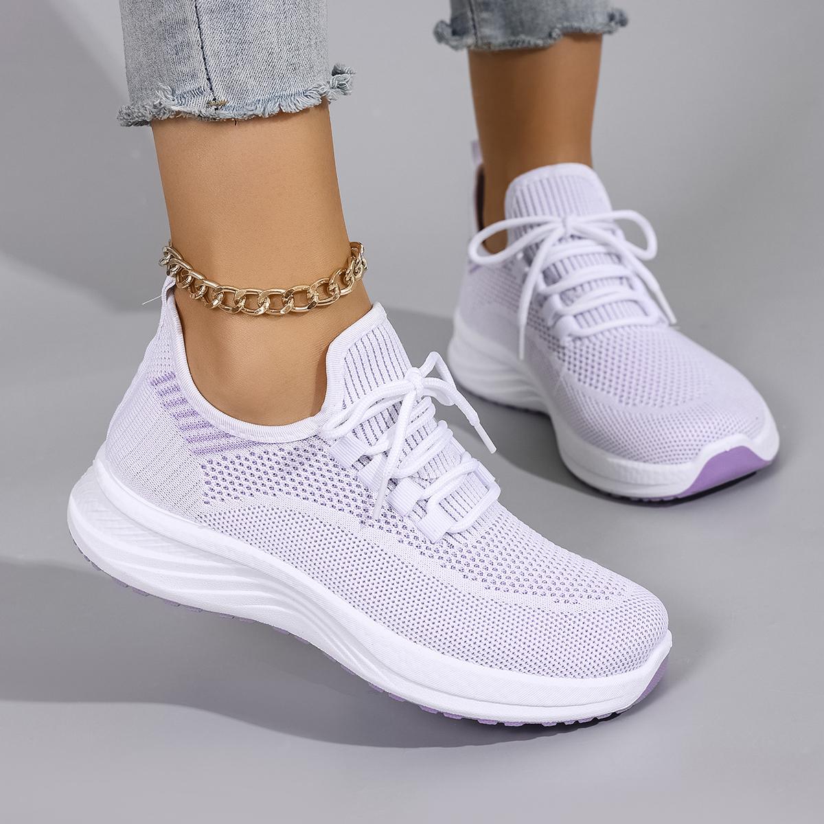 

Spring and Autumn New Women s Casual Lace-Up Sneakers, Comfortable, Breathable, Lightweight and Wear-Resistant Sports and Casual Shoes 37