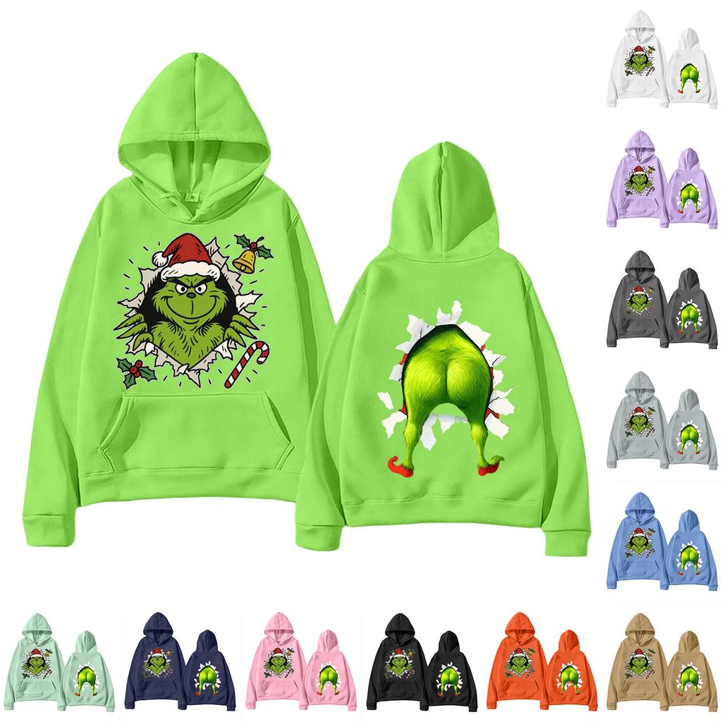 Women's Casual Christmas Letter Print Hoodie with Pockets