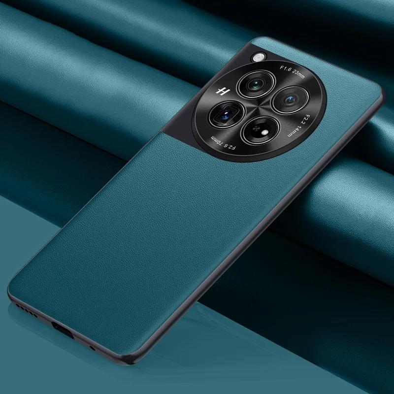 Ütésálló teljes védelmi tok One Plus 12 5G OnePlus12 luxus PU bőr telefontok OnePlus 12 matt hátlaphoz Coque
