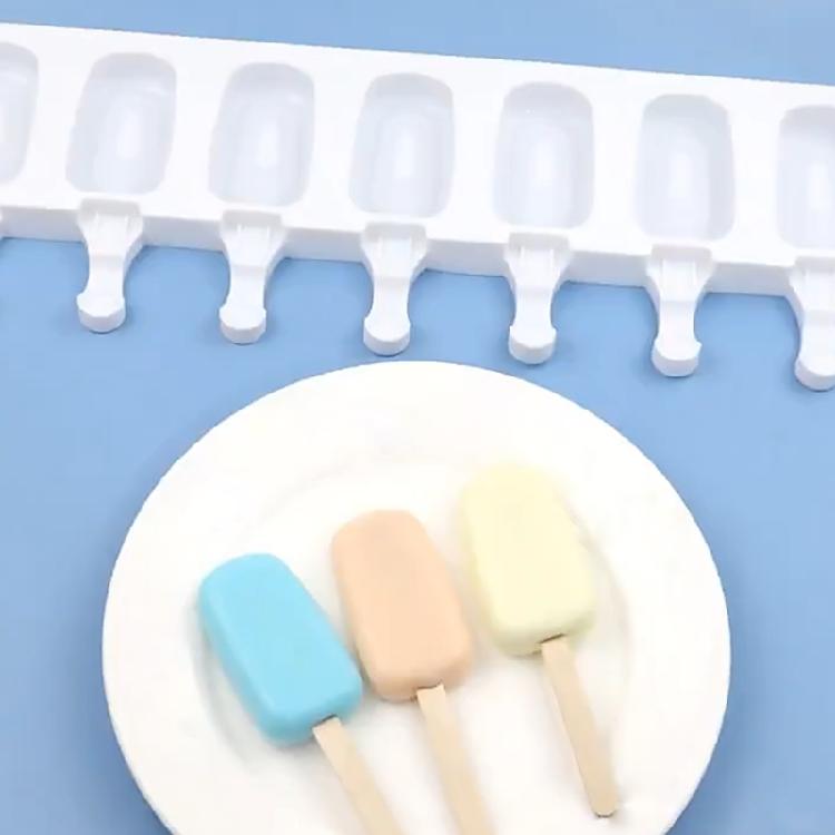 2 Pack Efficient Silicone Ice Creams Trays Professional Ellipse Shape Nontoxic Easy Removal Feature