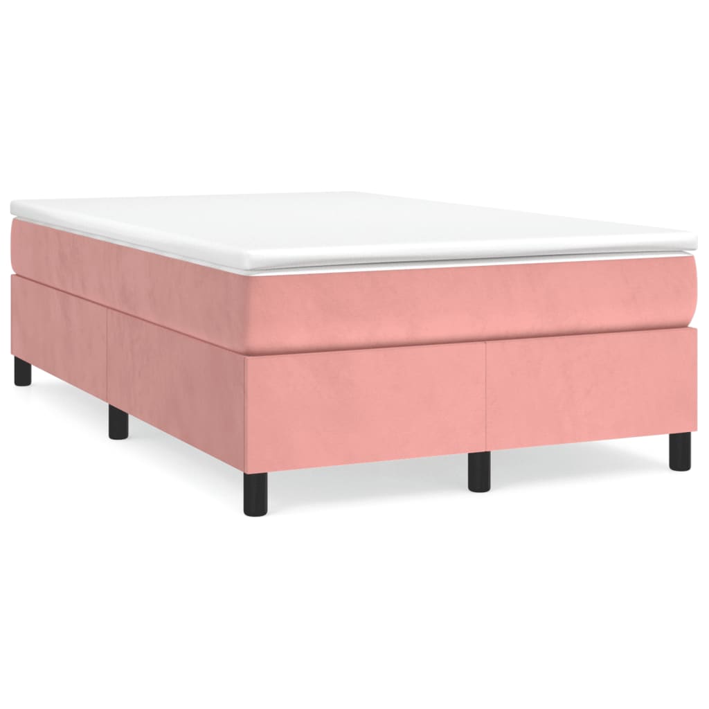 Vidaxl Bed Frame, Pink, 120 X 200 Cm, Upholstered In Velvet