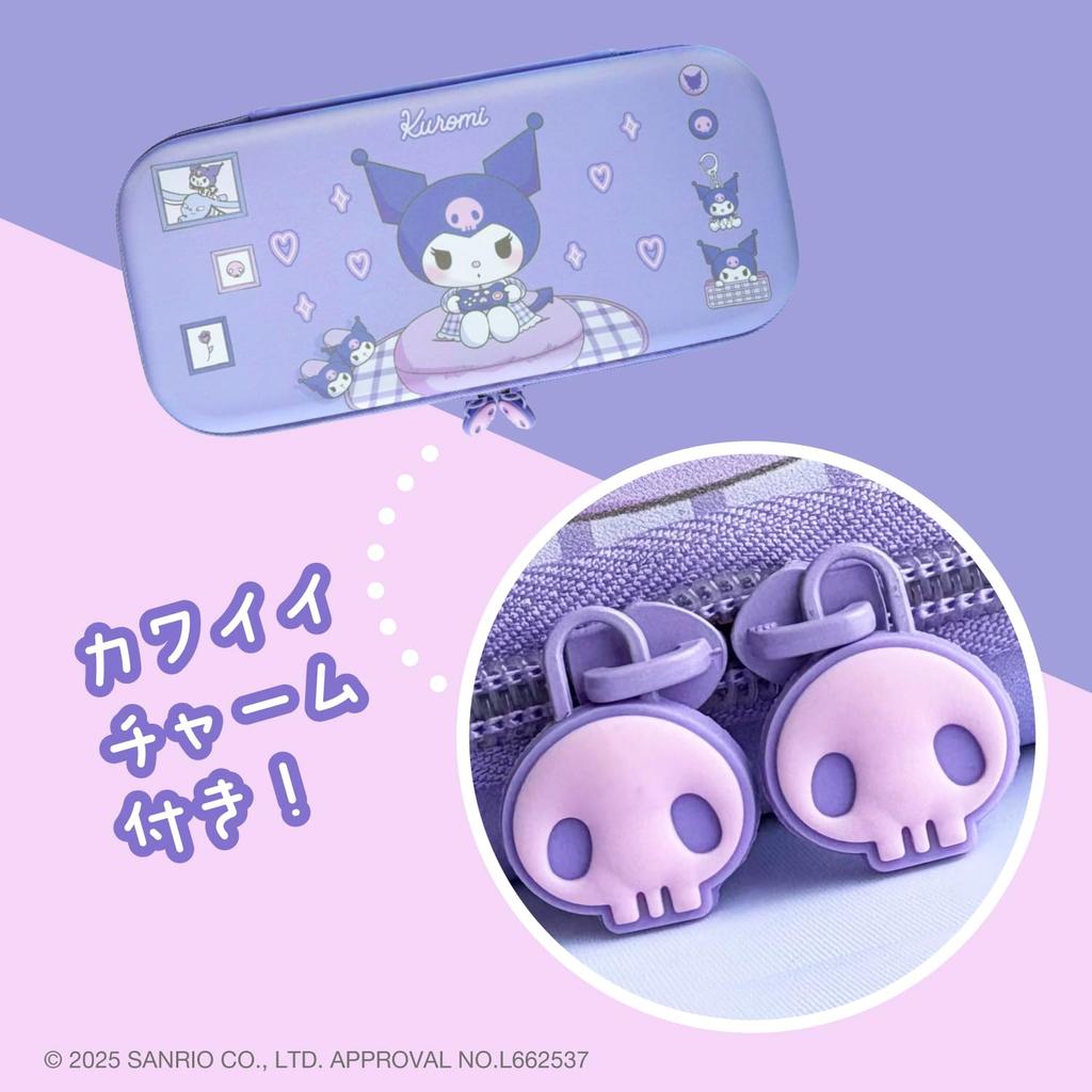 Allone EVA Color Case for Gaming, Sanrio Characters 2 Kuromi, 14.5 x 4 x 30 cm, Compatible with Switch 2, Easy to Carry, Protects from Scratches,