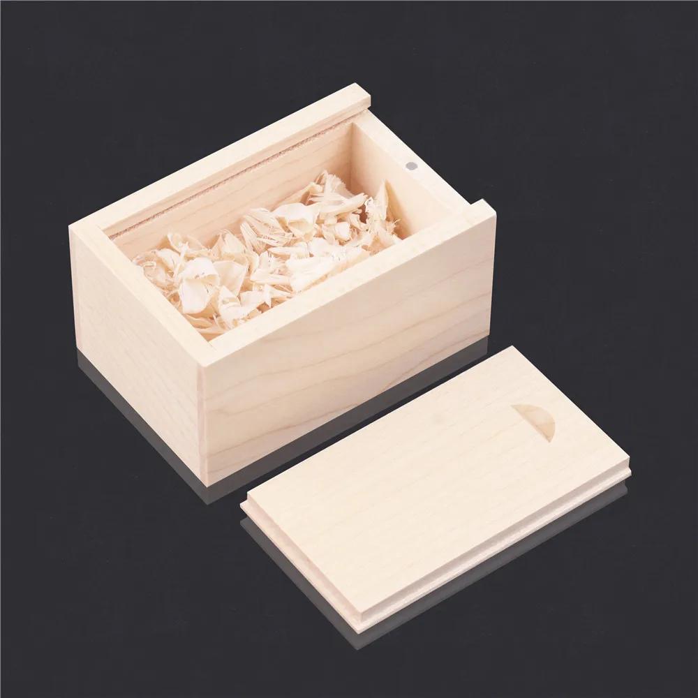 

1Pcs Natural Maple Wooden Storage Box with Slide Top Wood Jewelry Organizer Case Container for Home Decoration Crafts Project 8.5x5.5x4.3cm