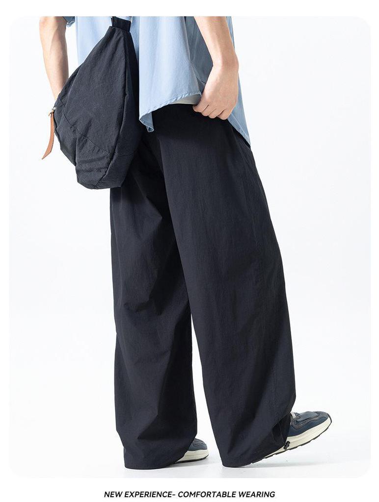 Men's Lightweight Quick-Dry Ice Silk Sports Pants - American Style Functional Outdoor Wear
