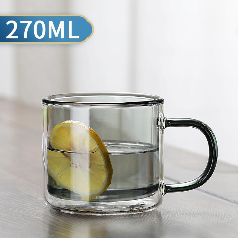 Double Wall Insulated Colorful Glass Cup Clear Espresso Coffee Mugs Handmade Beer Mug Tea Milk Whiskey Glass Cups Drinkware