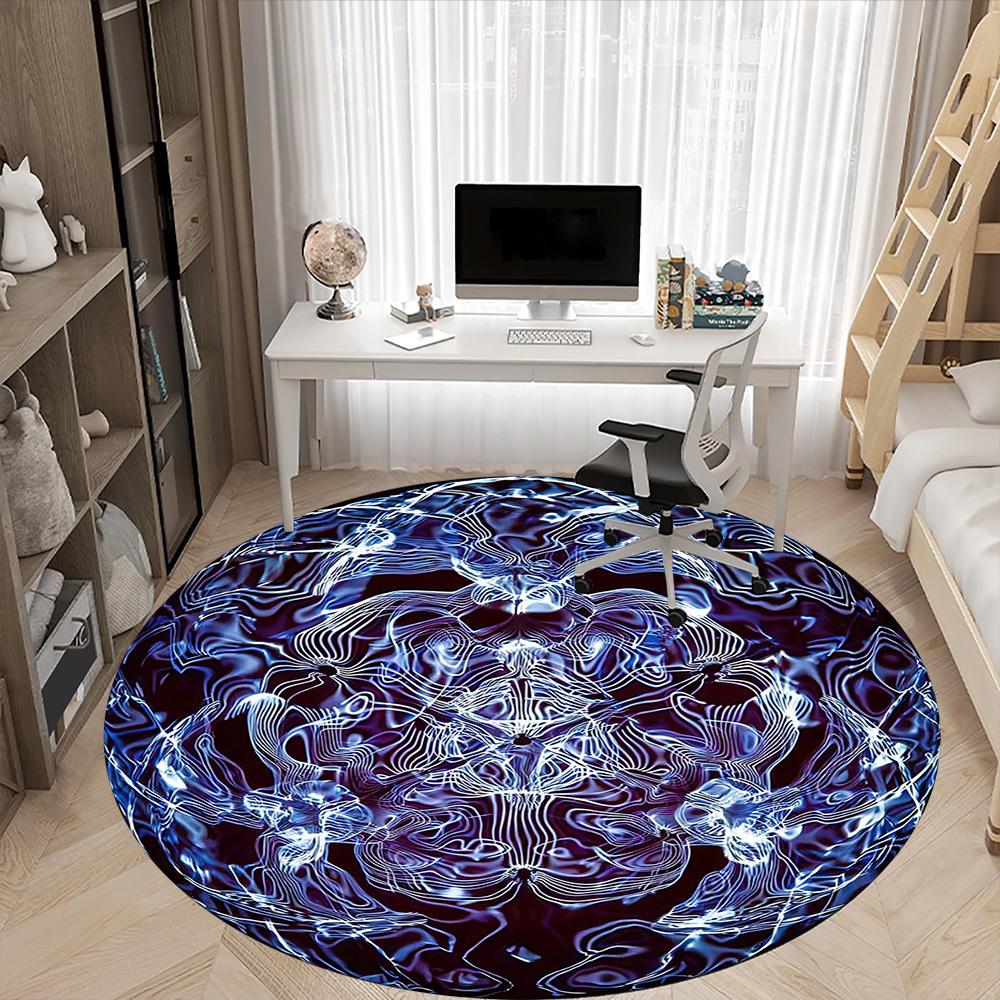 1pc Abstract Art Sphere Chair Carpet for Office Non-Slip, Machine Washable Rug for Office, Room - Holiday Decor, Machine Made yy251016054