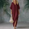 Long Sleeve V-Neck Flowy Maxi Dress with Side Slit In Multiple Colors