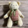 [USED] Joyful Mate Checkered Teddy Bear Plush Toy 80's TAKENOKO Bear Retro