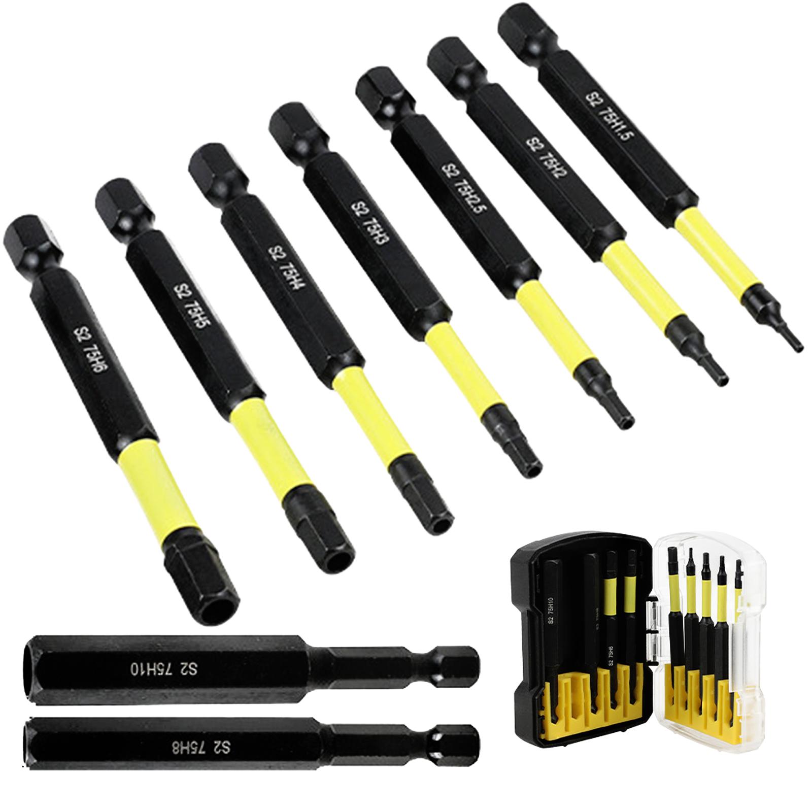 

9 Piece Hexagonal Head Allen Wrenches Spanner Drill Bit Set H1.5 to H10 for Professional Home Use Engineers Technicians 1