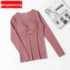 Hengyuanxiang Women's Seamless Padded Long-Sleeve Thermal Top
