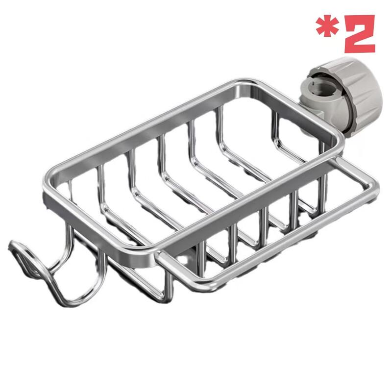 Gunmetalgrauer Aluminium-Abtropfkorb und Aufbewahrungsständer für die Küche