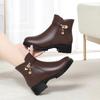 Autumn New Fashion Women Soft Leather Ankle Boot High Heels Zipper Shoe Plush Velvet Warm Fur Winter Short Leather Boots