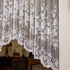 1PC Nuan Series White Floral Lace Window Valance Vintage Embroidered Sheer Curtain for Living Room Bedroom Home Decor