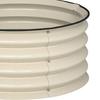 Set of 2 Raised Garden Bed, Metal Planter Box with Safety Edging, Easy-to-assemble Stock Tank, Cream White