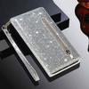 Custodia a Portafoglio Flip in Pelle con Zip Glitterata Per Samsung A57 A37 A17 A56 A36 A26 A16 A55 A35 A25 A15 A54 A34 5G S21 FE S22 S23 S24 Plus S25 Edge S26 Ultra
