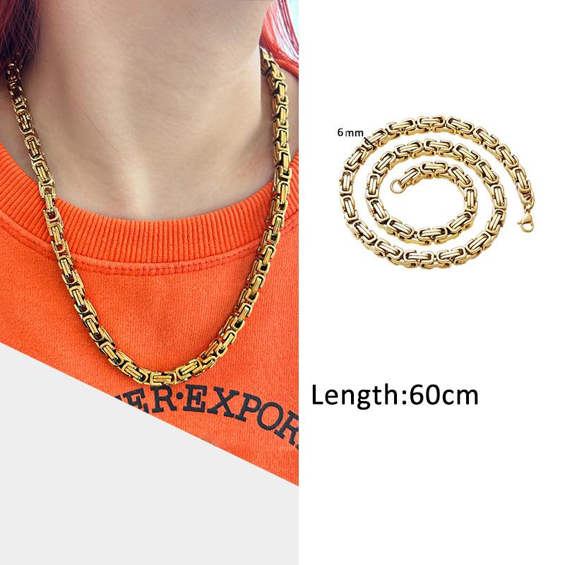 

USENSET Мужские цепочки из нержавеющей стали Ожерелье Золотой цвет Ручная работа Позолоченные цепочки 18 карат Индивидуальность Циркон Подарки