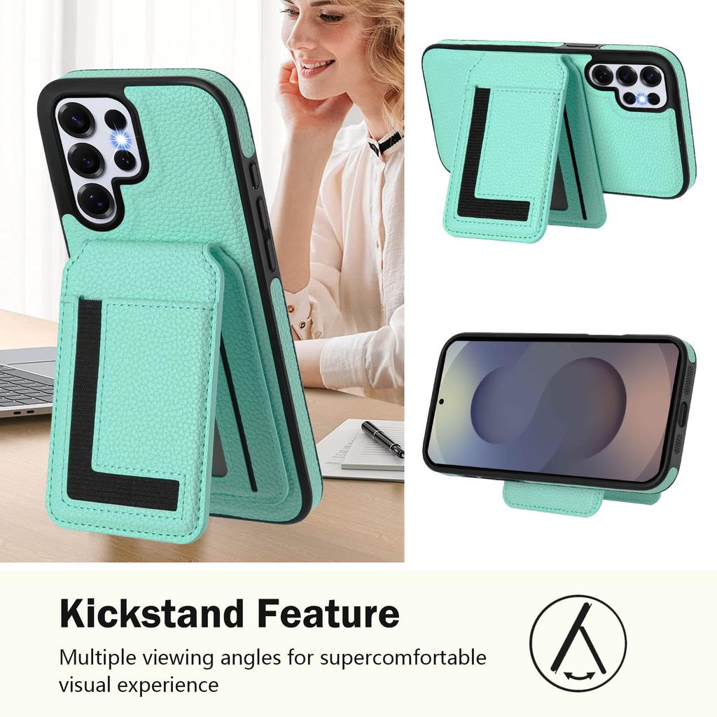 For Samsung Galaxy S25 Ultra Magnetic Case TPU+PU Leather Phone Back Cover with Detachable Card Holder