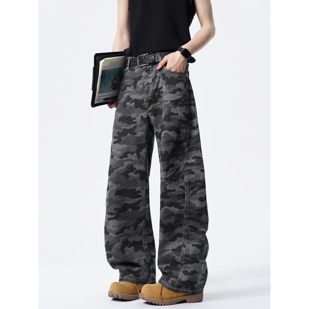 American High Street Scimitar Camouflage Overalls Men's and Women's Summer New Trendy Brand Ruffian Handsome Loose and Versatile Wide-leg Casual Pants