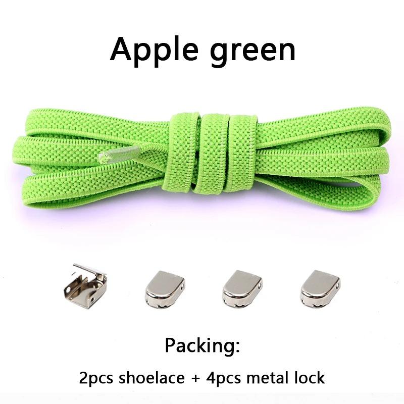 1 Pair Flat Shoe Laces For Sneakers Elastic Shoelaces Without Ties Press The Metal Lock Lazy Shoes Lace Rubber Band Accessories