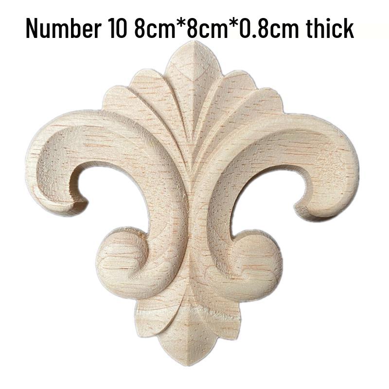 Europäische Massivholz-Schnitzerei-Applikation: Dekorative Blumen Schleife für Wände & Möbel